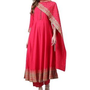 Ethnic Printed Anarkali Kurti with palazzo/ pant and dupatta set